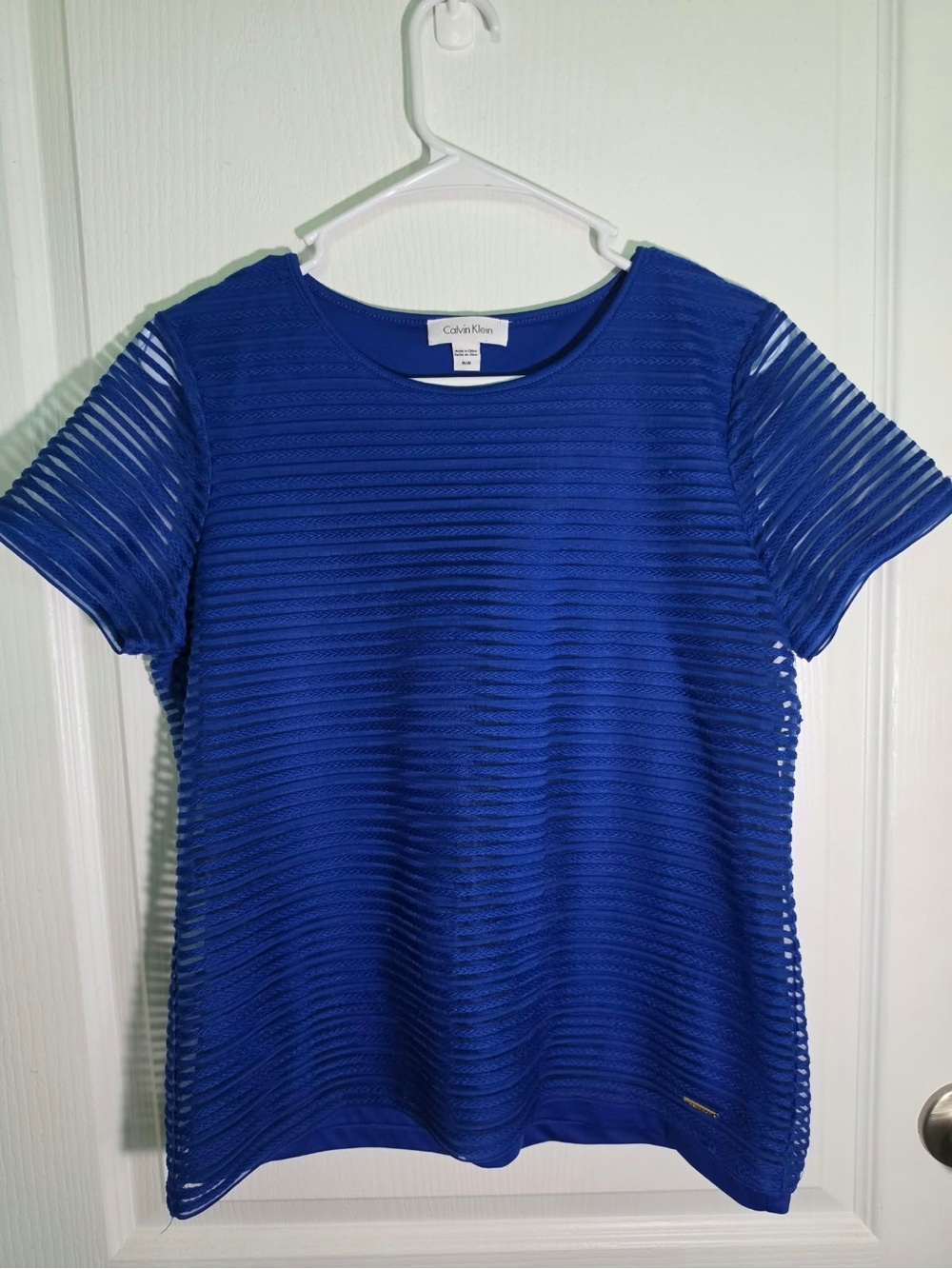 Calvin Klein Royal Blue Short Sleeve Textured Tee